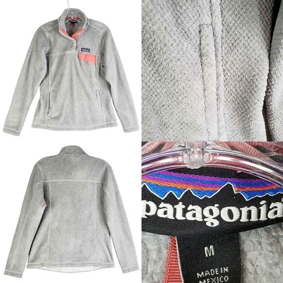 Patagonia Jacket Womens Medium M Gray ReTool Snap T Fleece Pullover Polartec - Picture 1 of 13